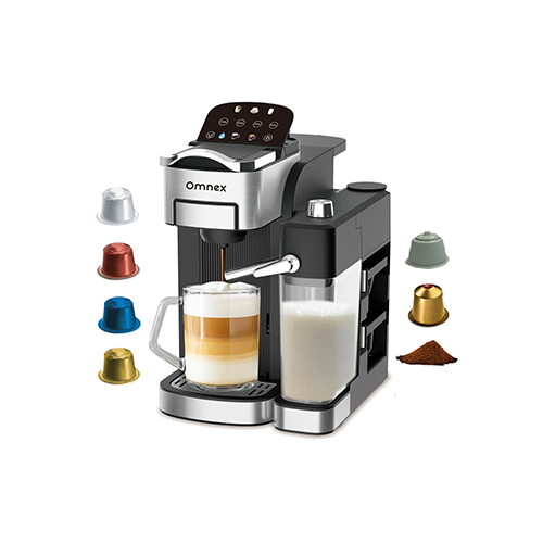 Omnex Ox-Pro2 Kapsül ve Öğütülmüş Kahve Espresso Makinesi 20 Bar Basınç Süt Köpürtücü Latte & Cappuccino - 1